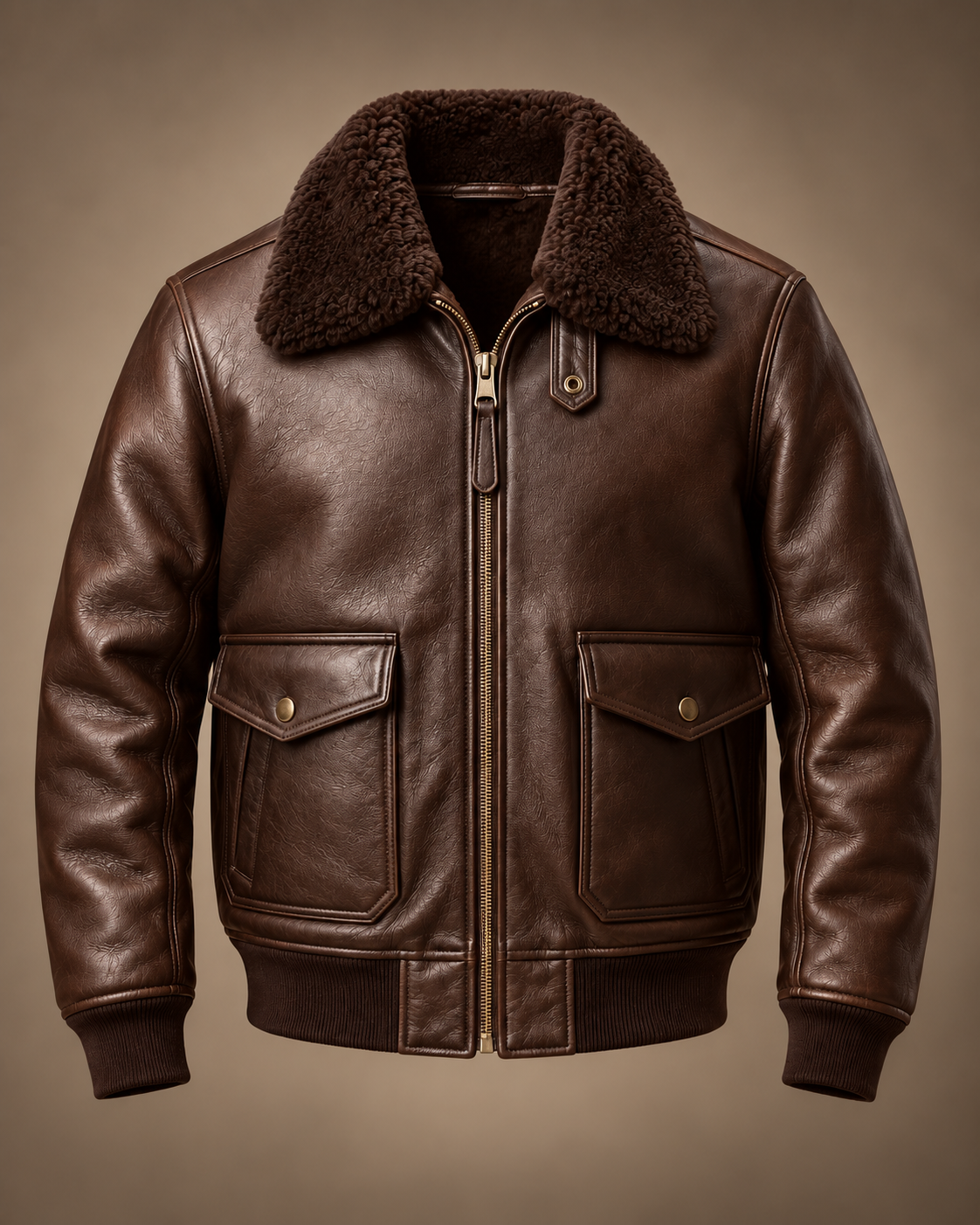 The Madison Flight Jacket leather, hardware and construction detail