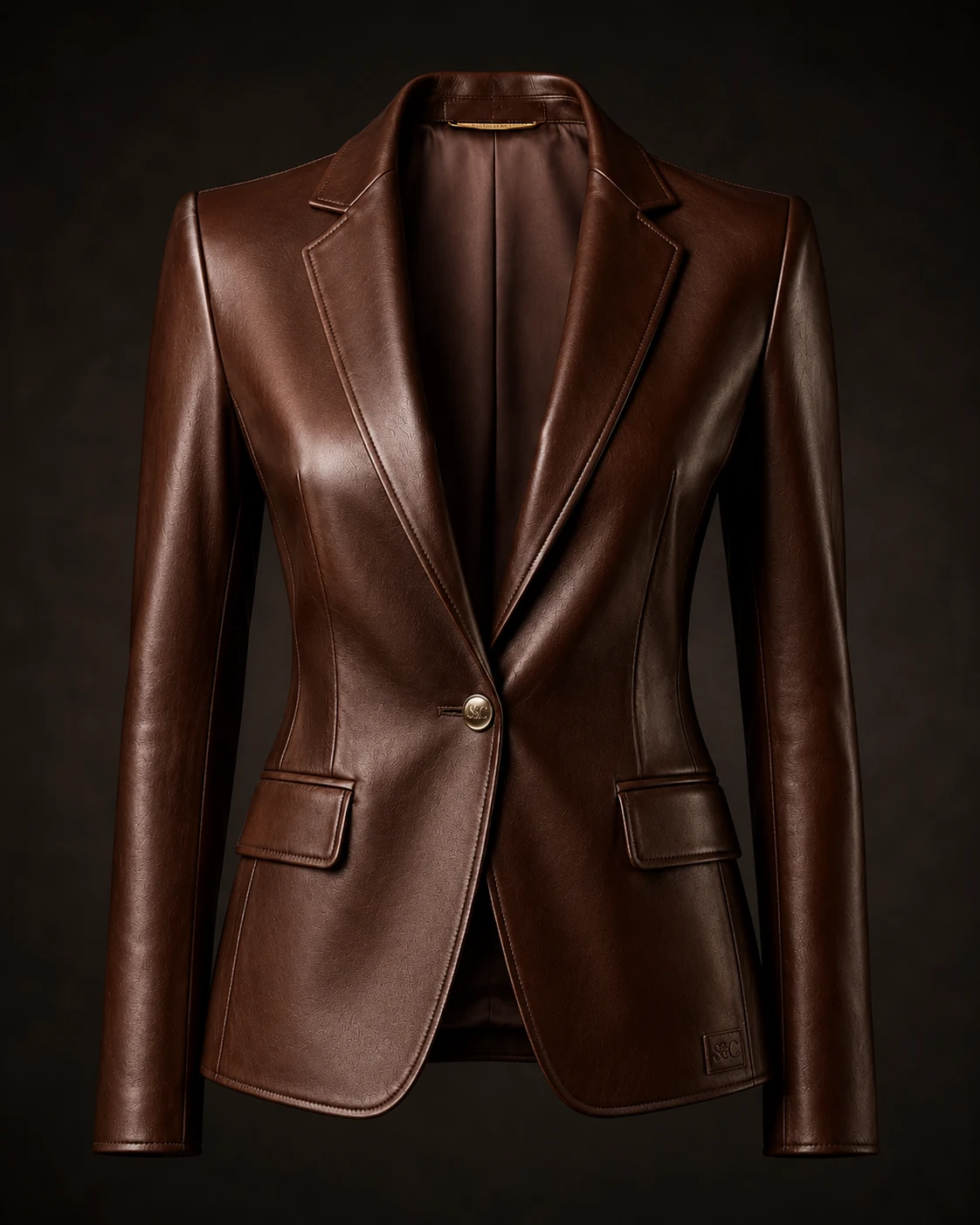 The Belgravia Blazer leather, hardware and construction detail
