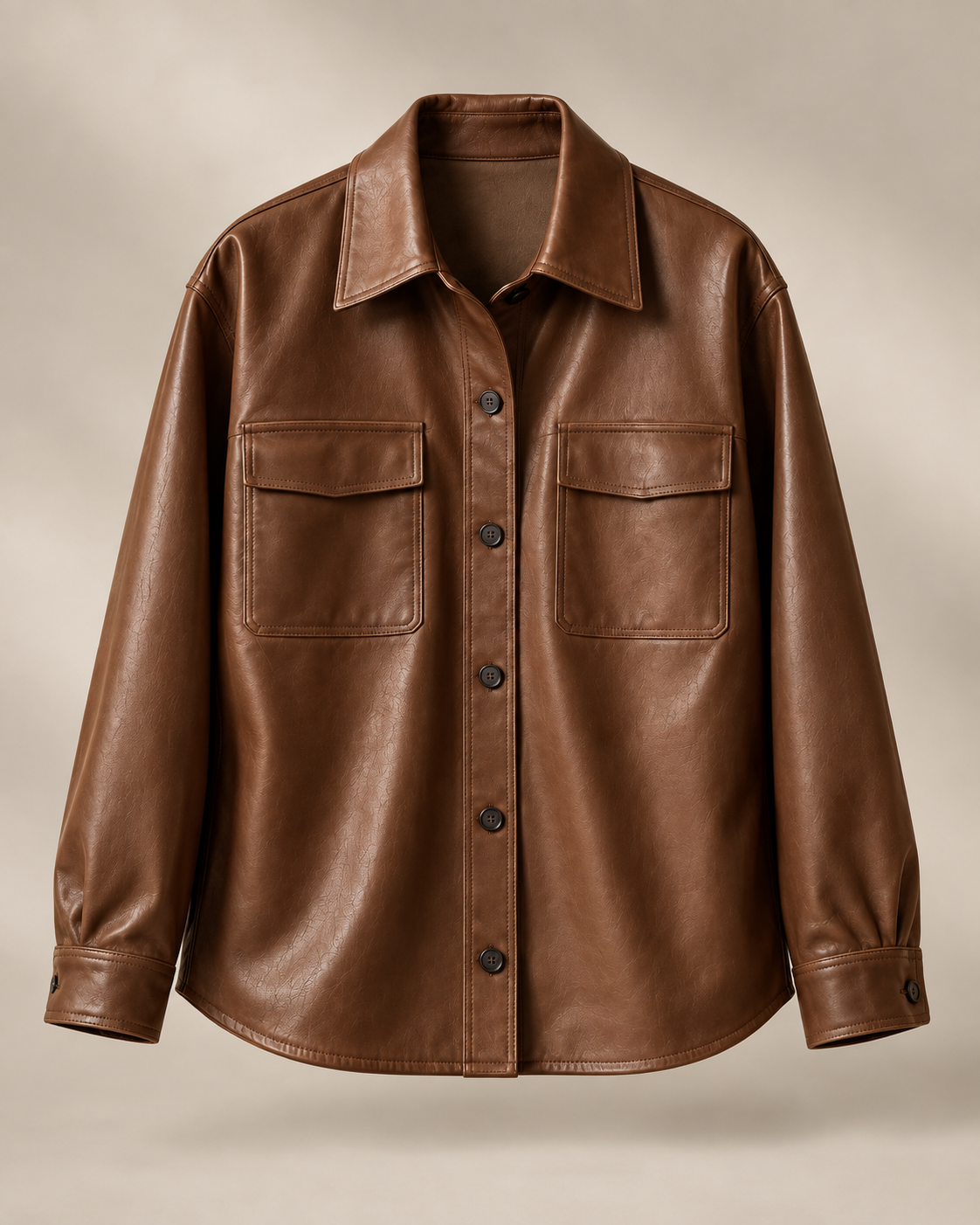 The Hudson Overshirt leather, hardware and construction detail